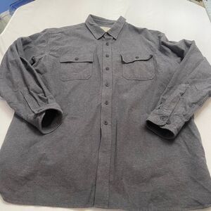 L.L. Bean Chamois Cloth Traditional Fit Grey Shirt Button Down Size XXL Regular